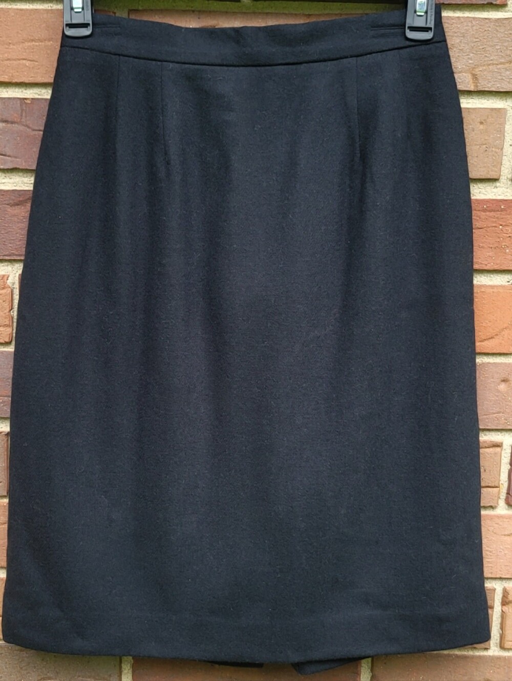 Vintage Worthington Woolmark Wool Knee Length Skirt Black, 12 Petite 28W, Lined